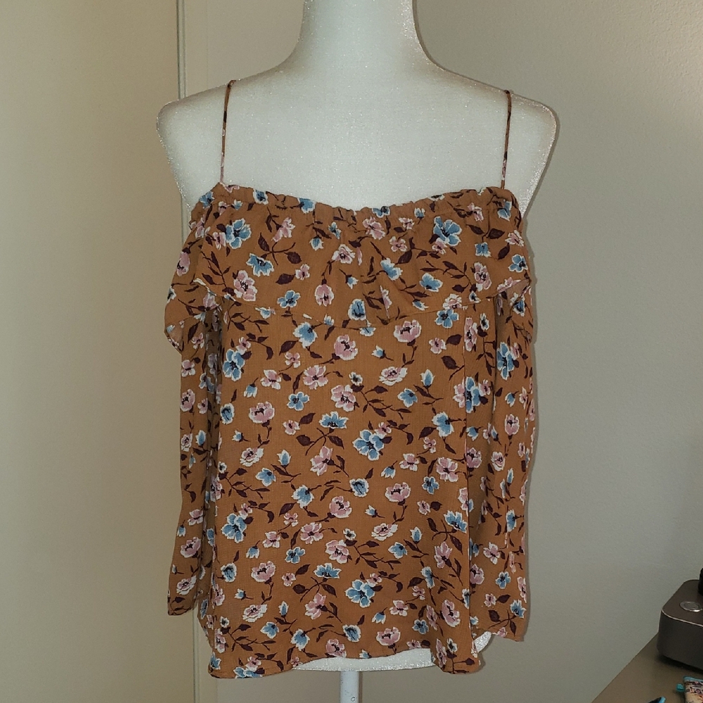 Iris Floral Tan Camisole Top
